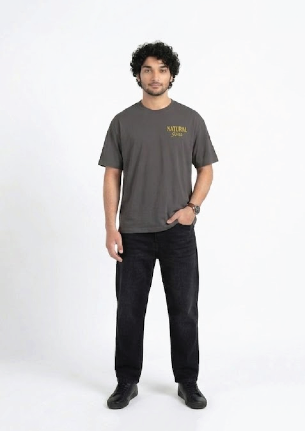 The 'Natural State' Oversized Tee — Charcoal