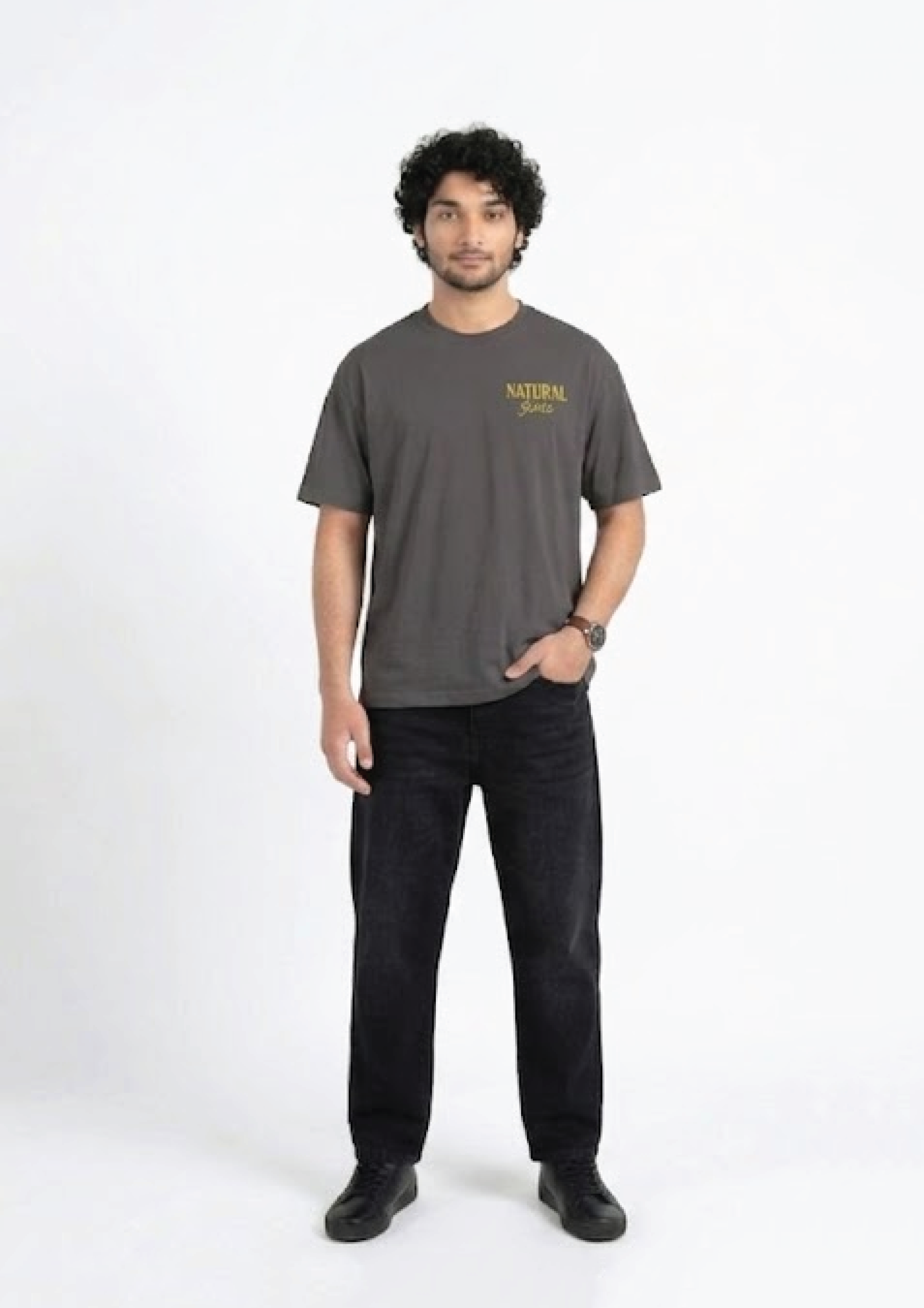 The 'Natural State' Oversized Tee — Charcoal