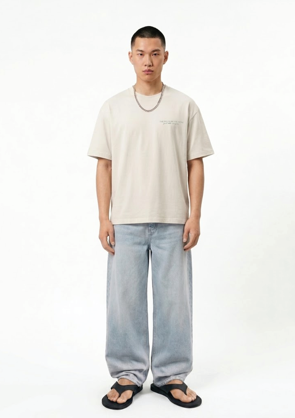The 'Botanical Series' Oversized Tee — Cream