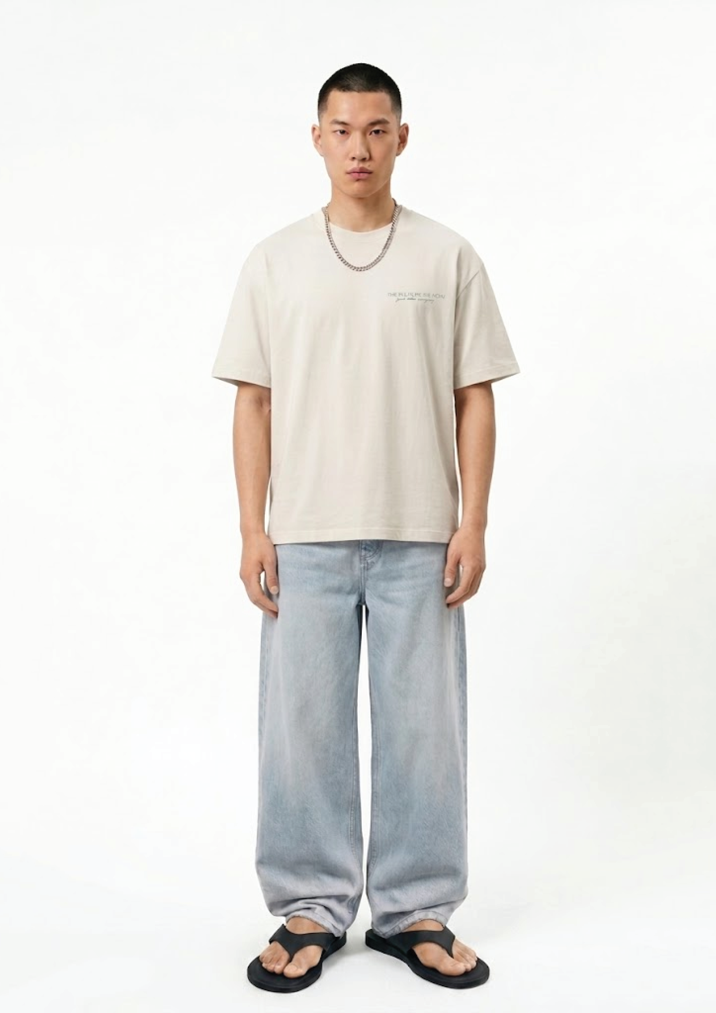The 'Botanical Series' Oversized Tee — Cream