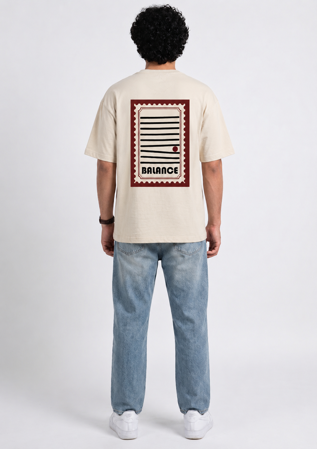 Balance Tee – Minimal Graphic Oversized T-Shirt