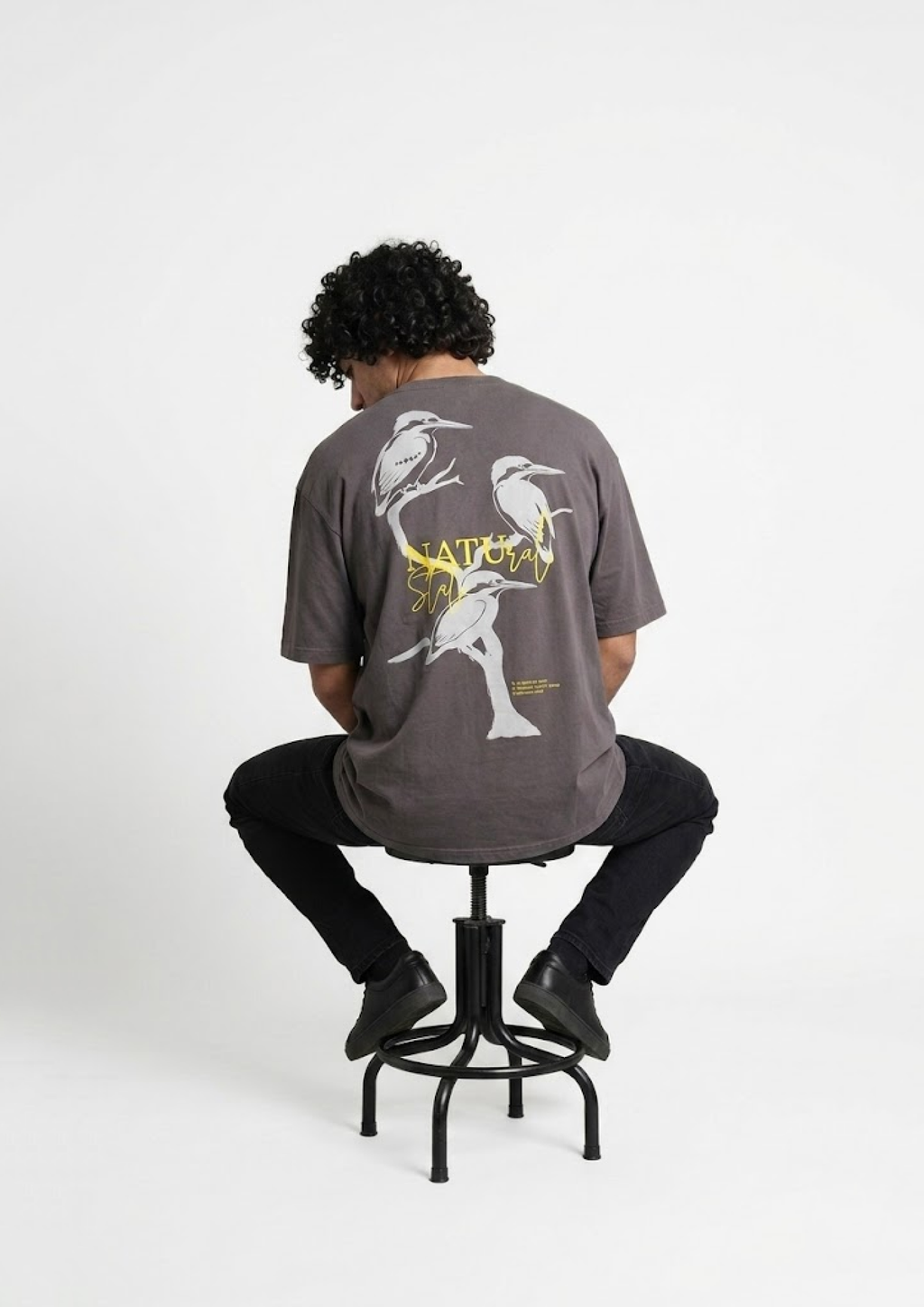 The 'Natural State' Oversized Tee — Charcoal