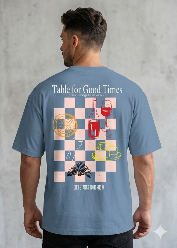 Mens over size T shirt Blue