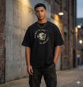 Men’s Black Oversized Graphic Tee – Play Your Cards