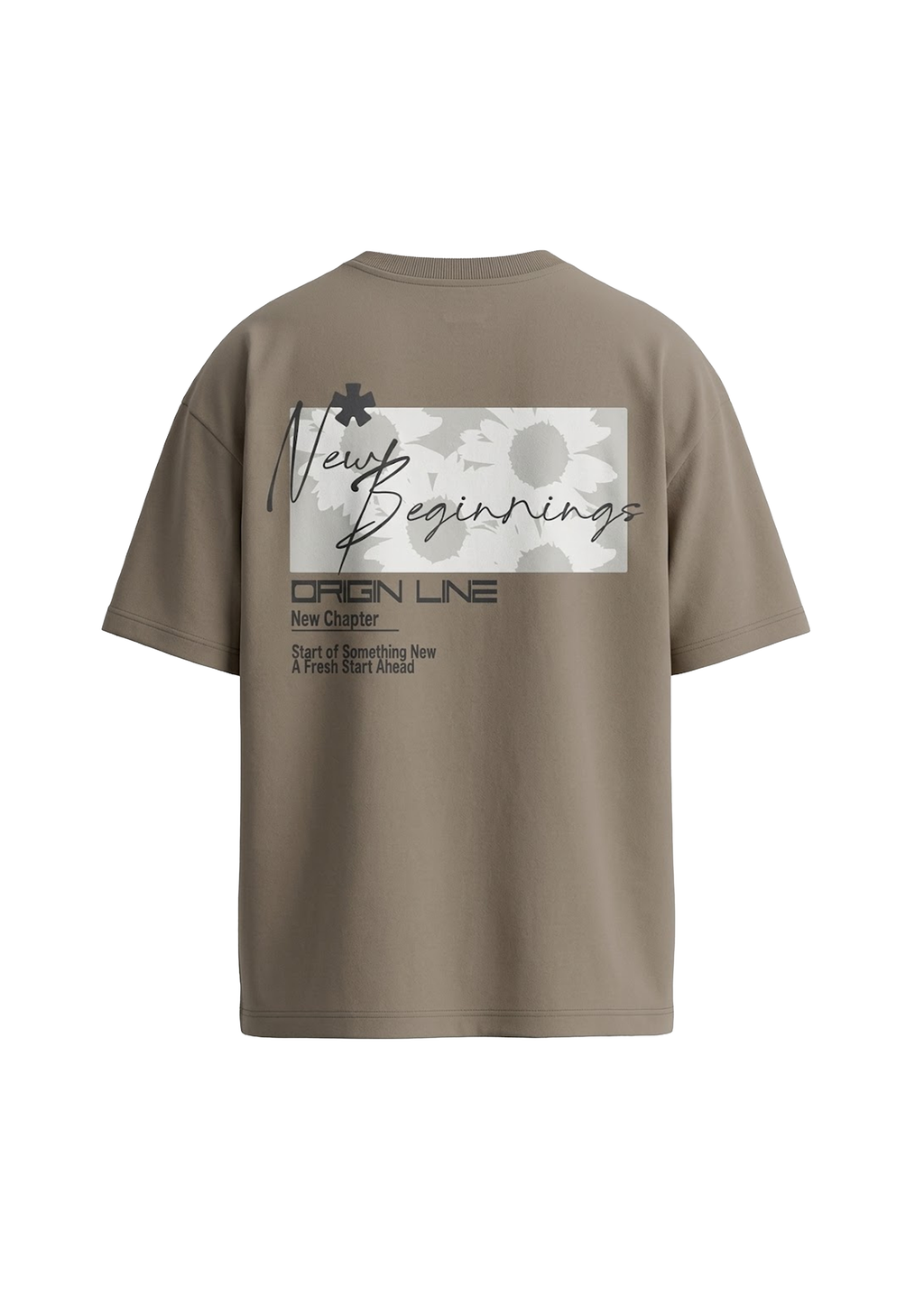 The 'New Beginnings' Oversized Tee - Taupe