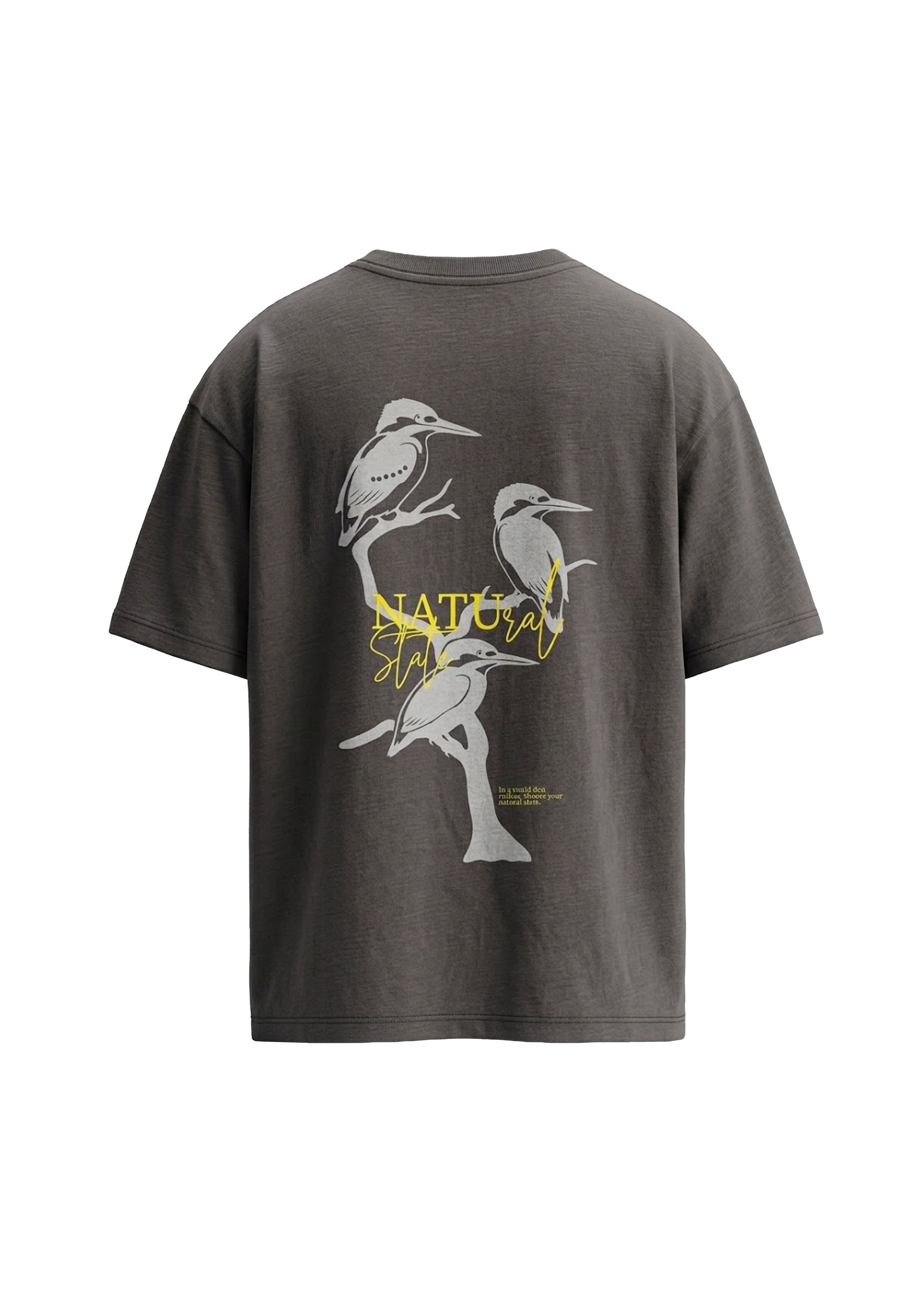 The 'Natural State' Oversized Tee — Charcoal