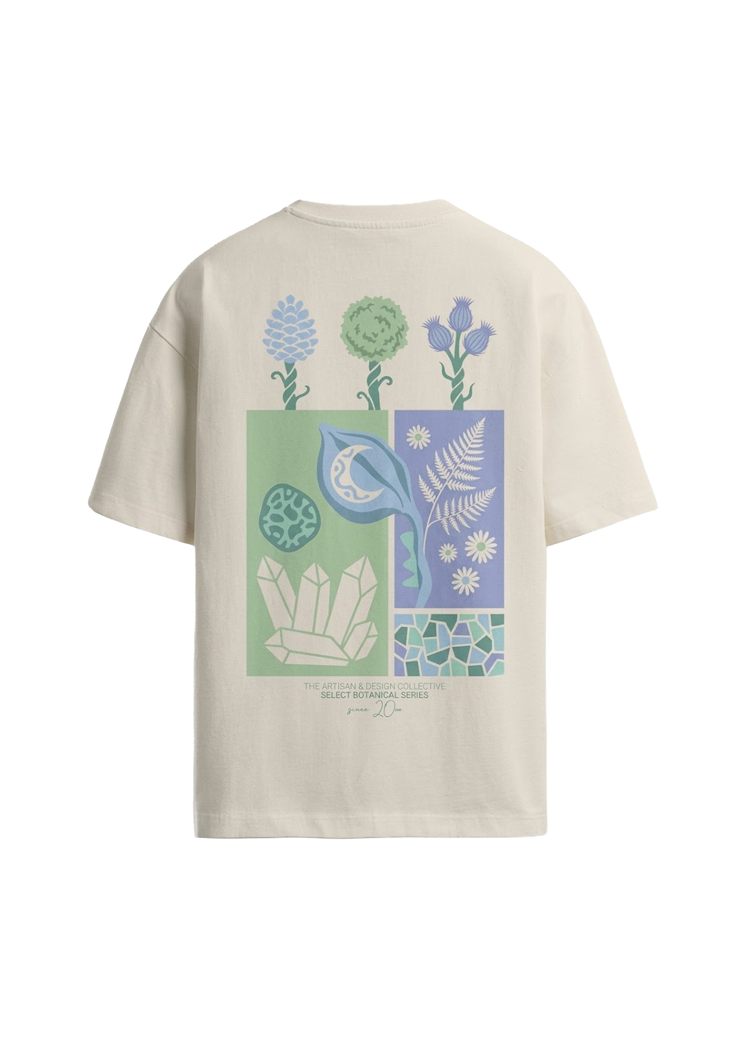 The 'Botanical Series' Oversized Tee — Cream