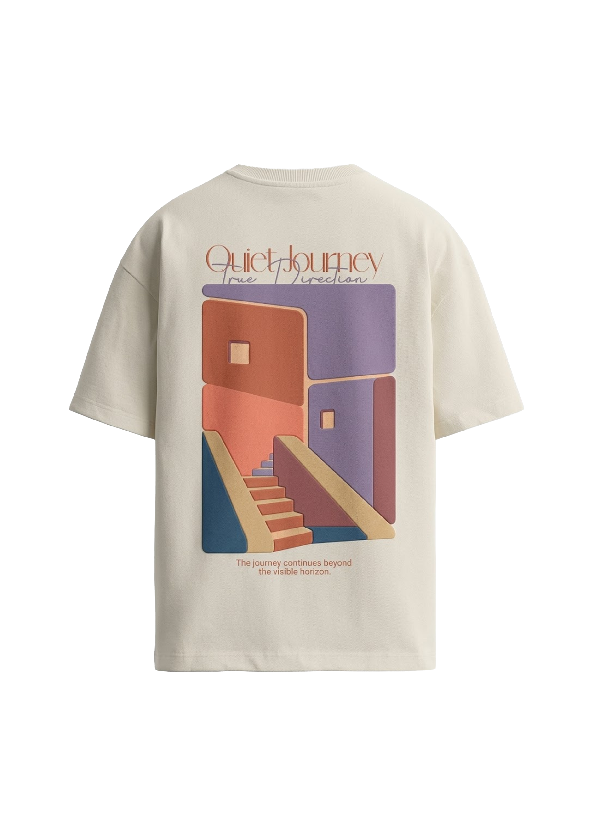 The 'Quiet Journey' Oversized Tee — Cream