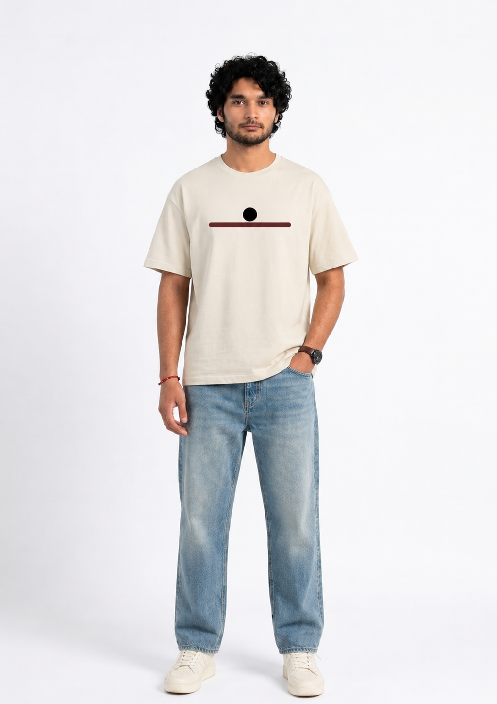 Balance Tee – Minimal Graphic Oversized T-Shirt